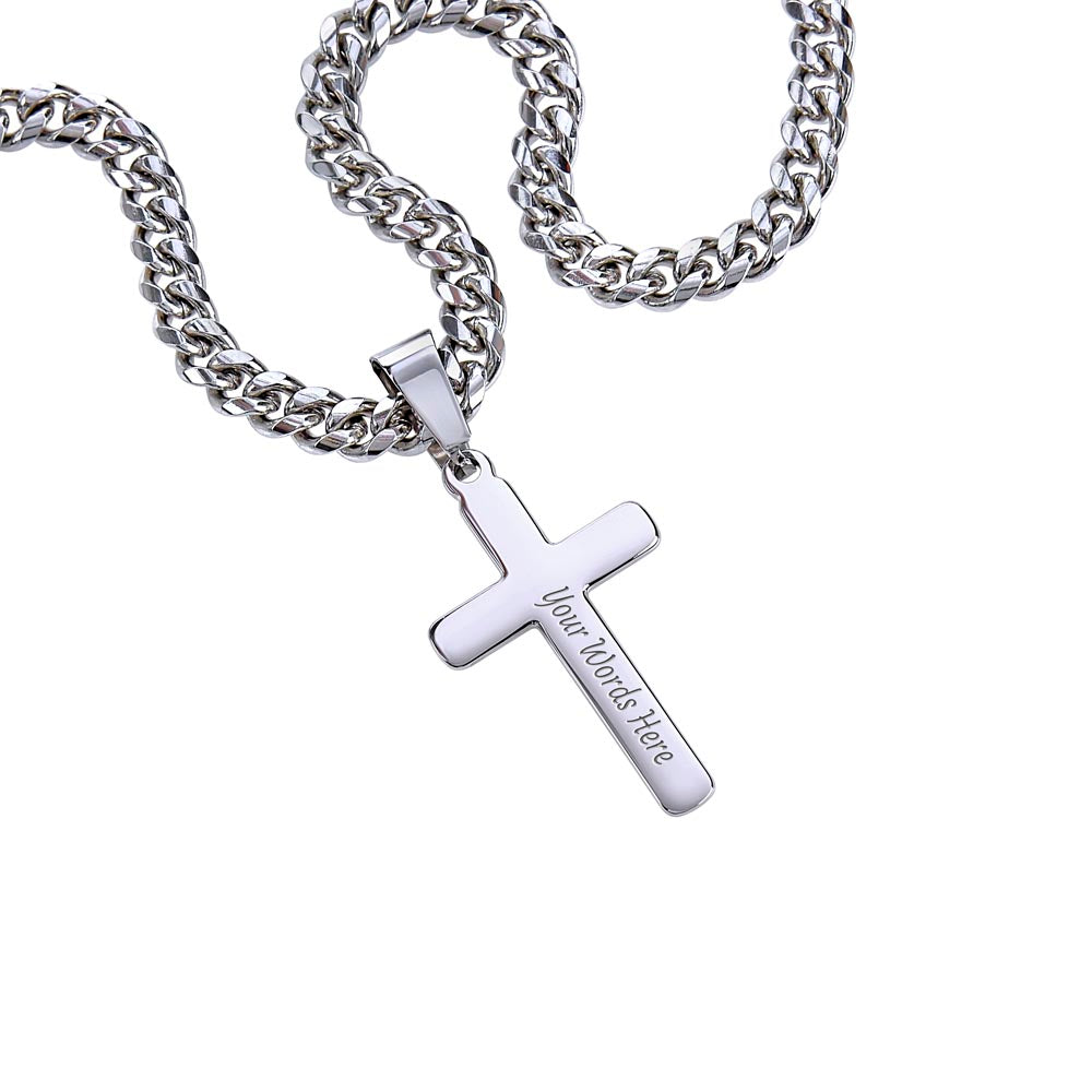 One Year Sober Cuban Chain Necklace with Message Card, Sober Anniversary Gift for Him, Gif to for Man