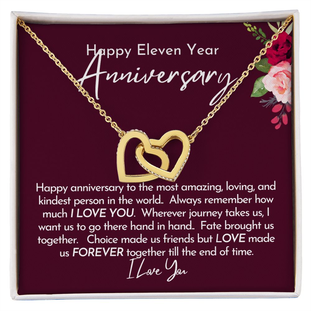 Happy 11th Anniversary Gift for Her, Necklace Gift for Eleventh Anniversary Gift for Wife
