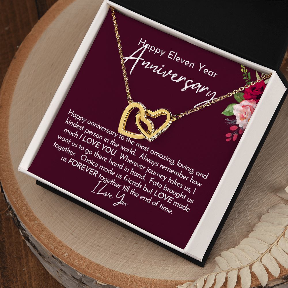 Happy 11th Anniversary Gift for Her, Necklace Gift for Eleventh Anniversary Gift for Wife