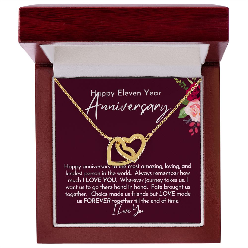 Happy 11th Anniversary Gift for Her, Necklace Gift for Eleventh Anniversary Gift for Wife