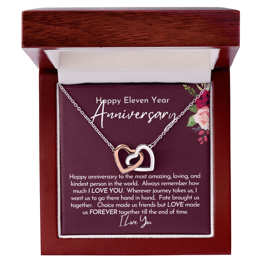 Happy 11th Anniversary Gift for Her, Necklace Gift for Eleventh Anniversary Gift for Wife