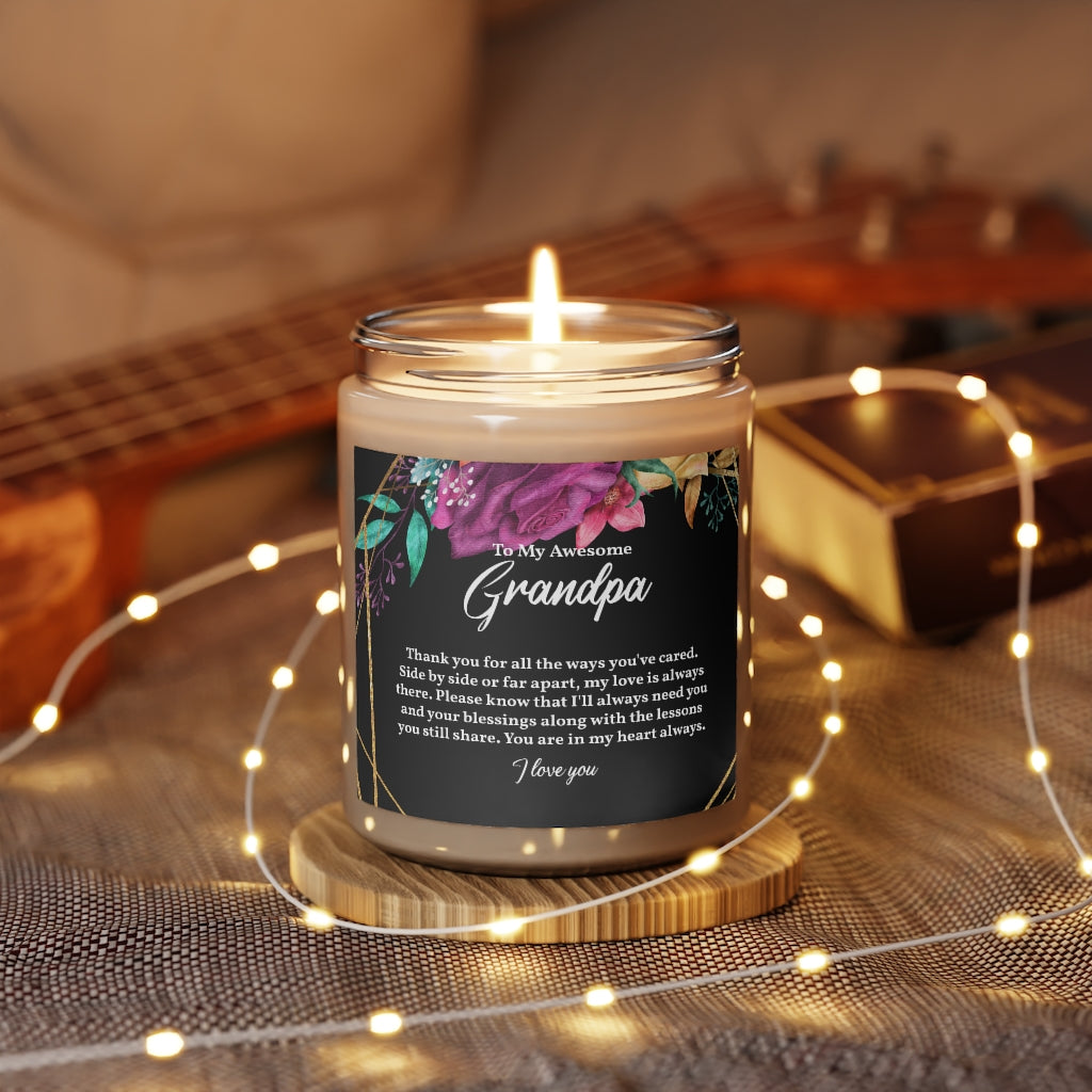 To My Awesome Grandpa - Hand-Poured Vegan Soy Coconut Scented Candle, 9oz