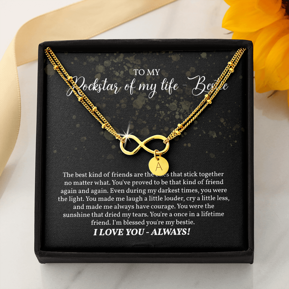 To My Rockstar of My Life Bestie, Infinity Bracelet, Best Friend Gift