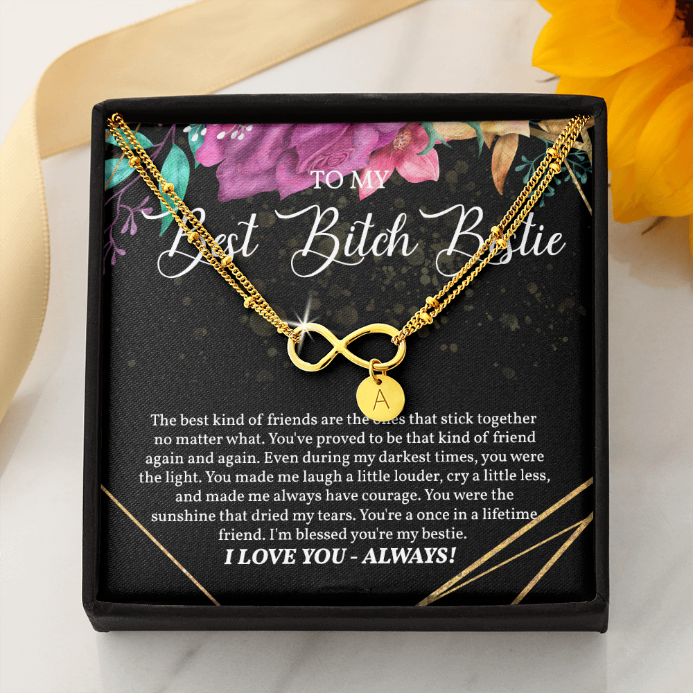 To My Best Bitch Bestie Bracelet, Gold Infinity Bracelet, Bestie Gift