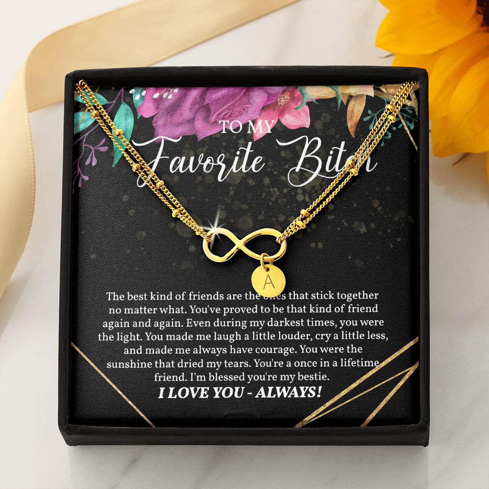 Favorite Bitch Bracelet, Gold Infinity Bracelet, Friendship bracelet