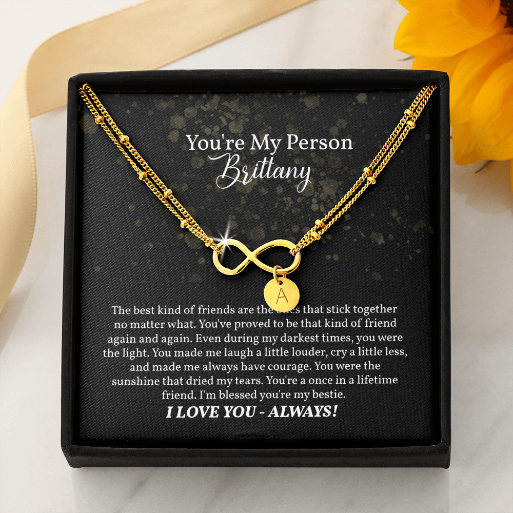 You're My Person Custom Name, Infinity Bracelet, Bestie Gift