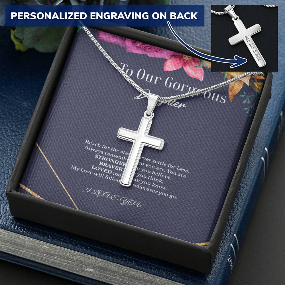 Personalized Cross Necklace for Daughter