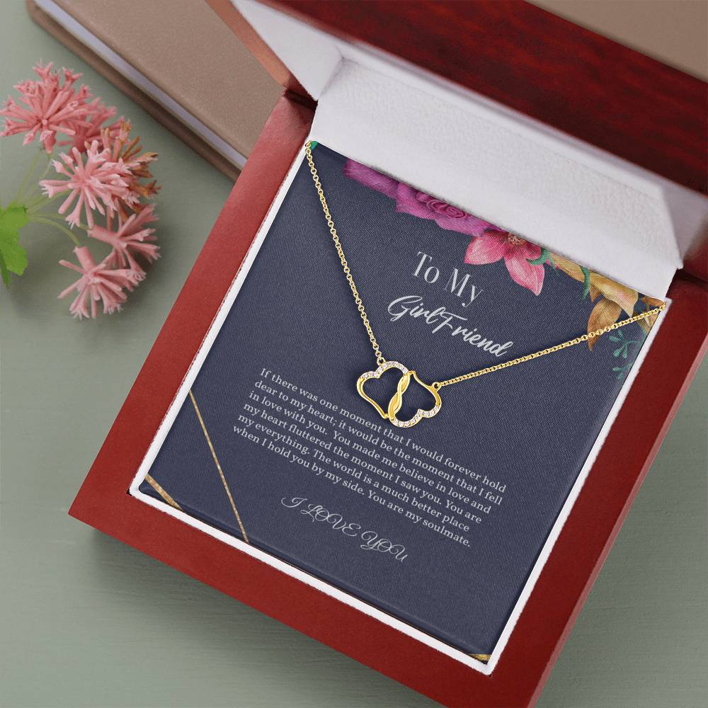 Stunning 10K Solid Gold Diamond Hearts Necklace for Girlfriend - a Perfect Christmas Gift