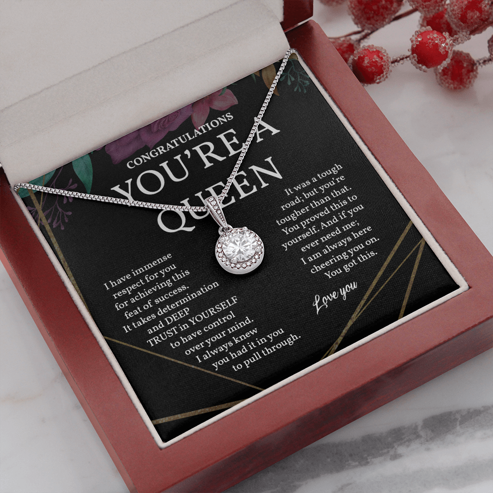 Encouragement Gift, Eternal Hope Necklace, Gift for Clean and Sober, Recovering Addict, You're a Queen