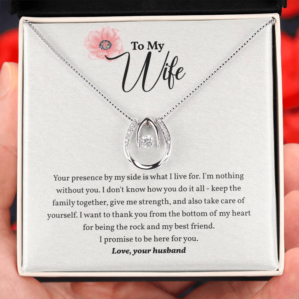 To My Wife Necklace, Gift from Husband, Lucky in Love Necklace
