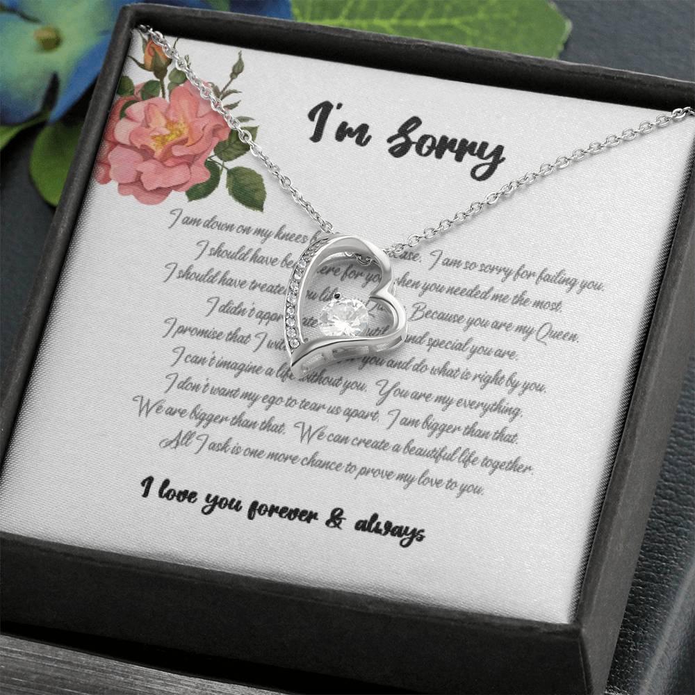 Forever Love Necklace with I'm Sorry, Apology Gift for Her