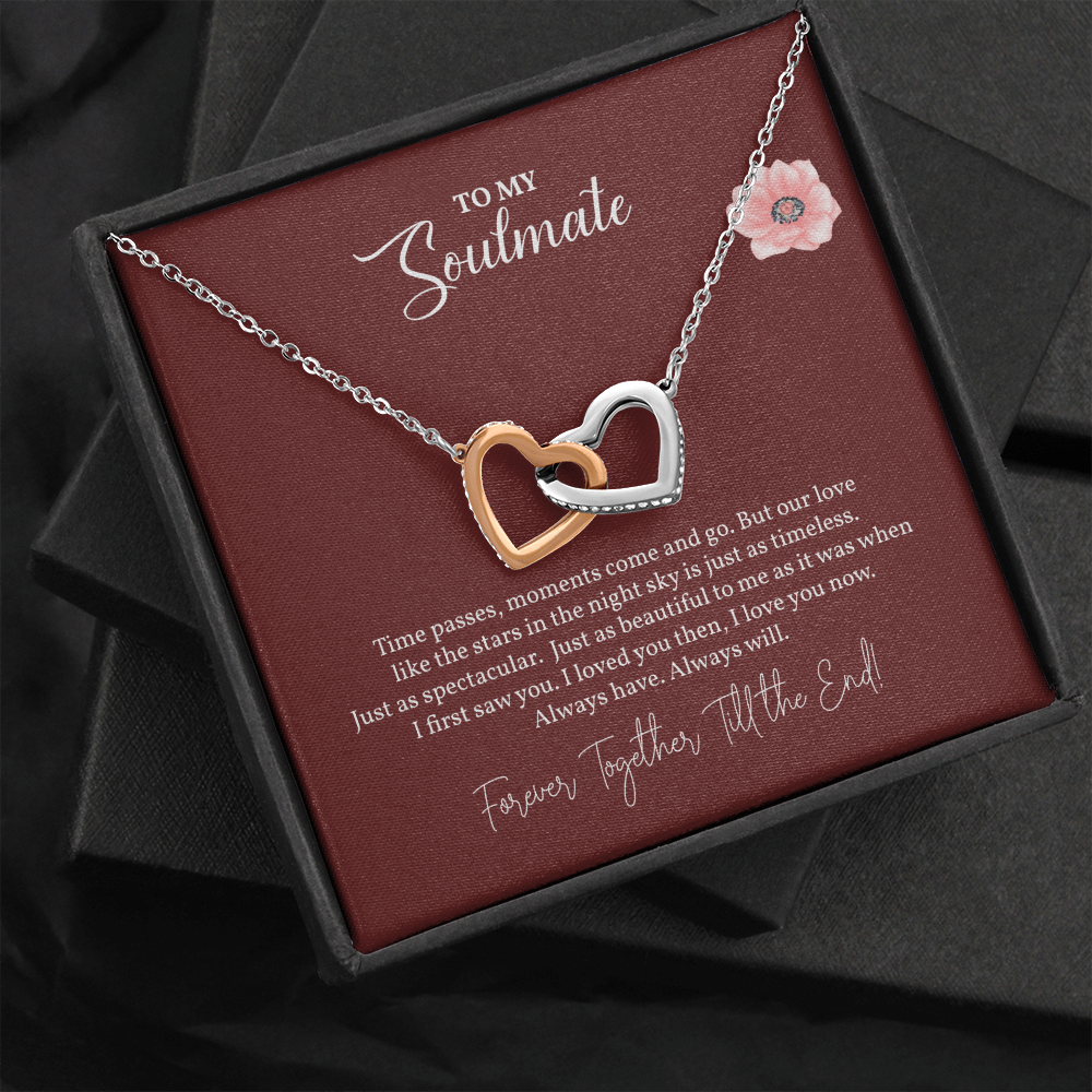 Interlocked Hearts Pendant Necklace Gift to My Soulmate