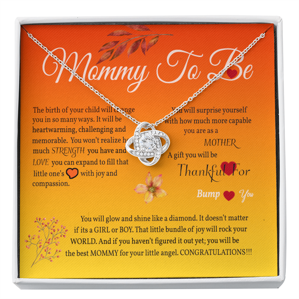 Mommy To Be Necklace, Love Knot Necklace, Pregnancy