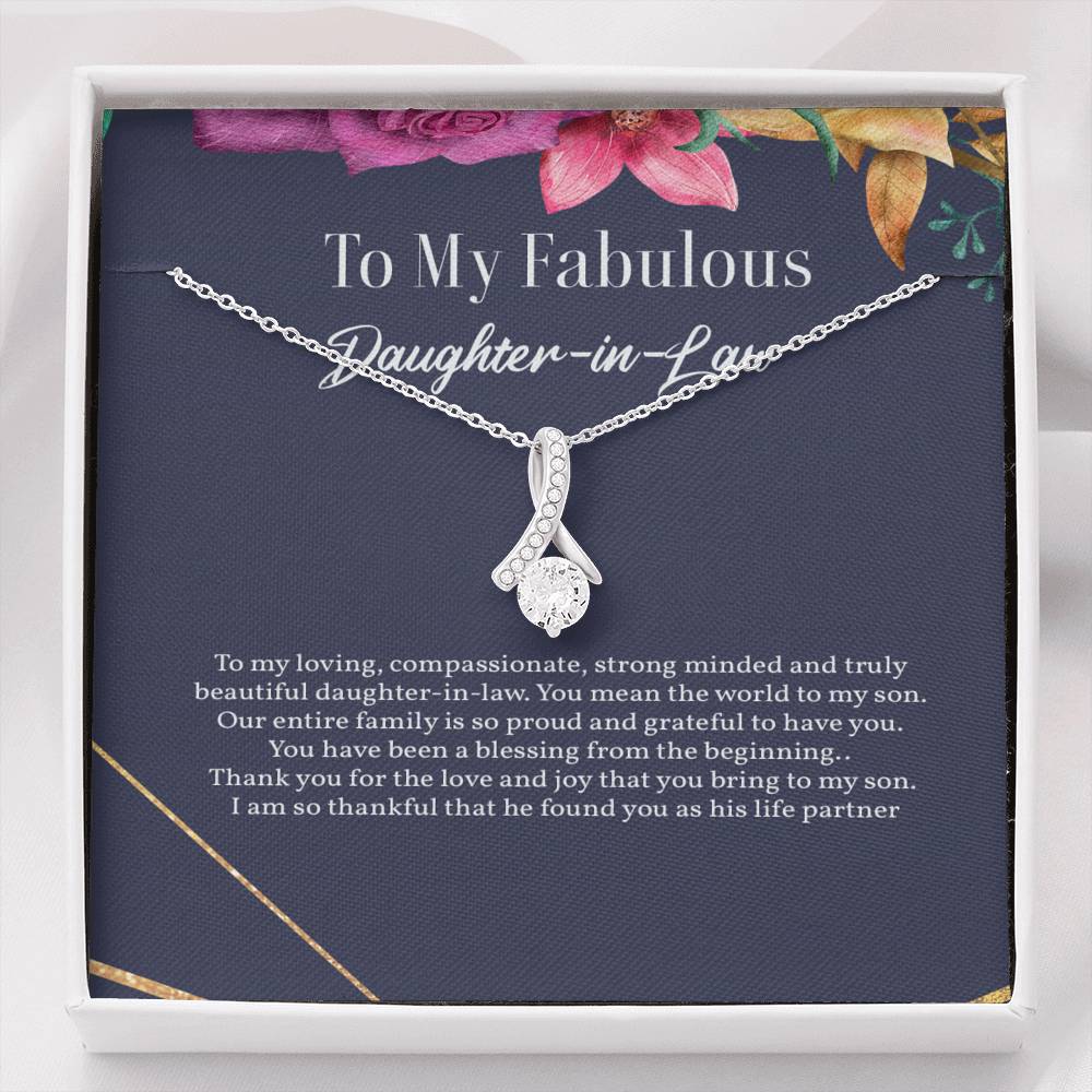 Petite Ribbon Necklace for Daughter-in-Law