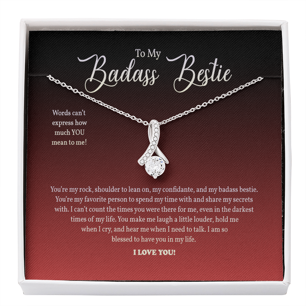 Badass Bestie Necklace, Alluring Beauty Necklace, To My Bestie, Gift For Friends, BFF Gift, Friendship Gift, Friendship Necklace, Best Friend Gift Jewelry, Because Of You, Best Friend Necklace, Friends Forever