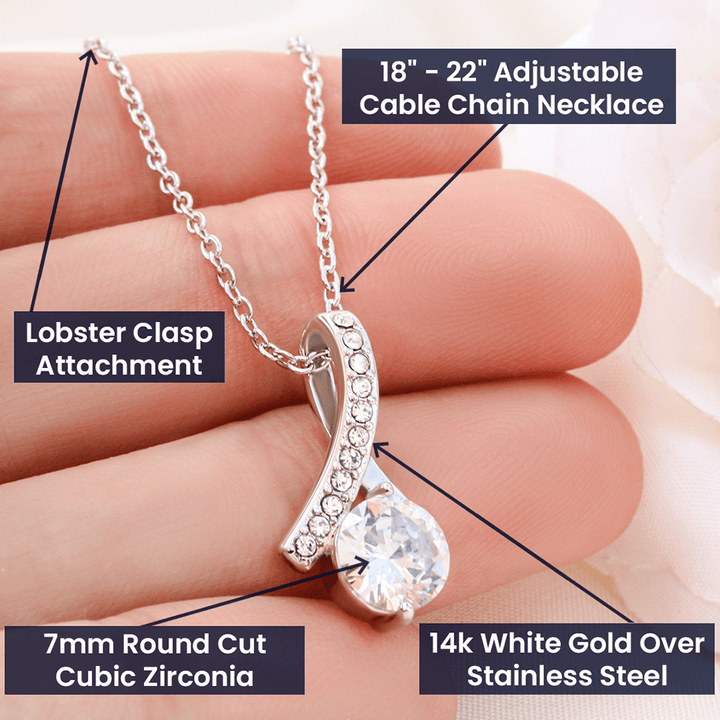 Petite Ribbon Shaped Pendant Necklace for Daughter