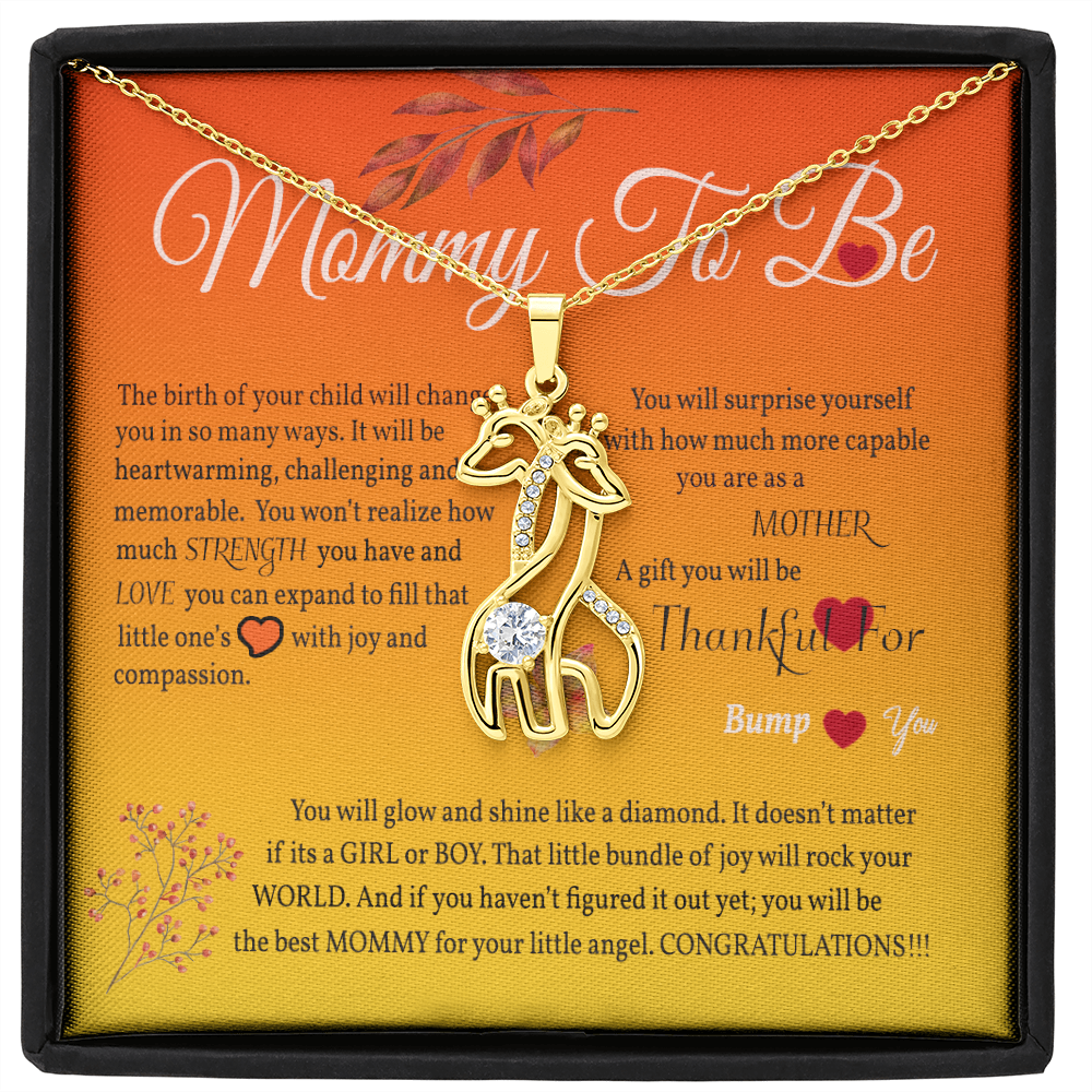 Mommy to Be Necklace, Forever Linked Giraffes Necklace, Pregnancy Gift