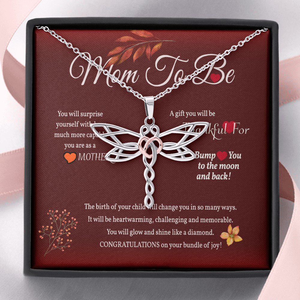 Mom To Be Necklace, Dragonfly Necklace, Pregnancy Gift