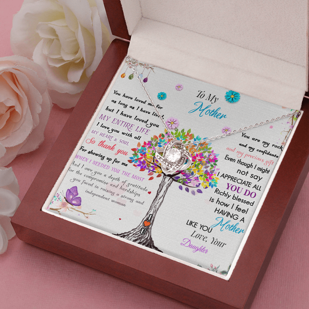 Mother Necklace from Daughter - Love Knot Necklace to My Mother from Daughter