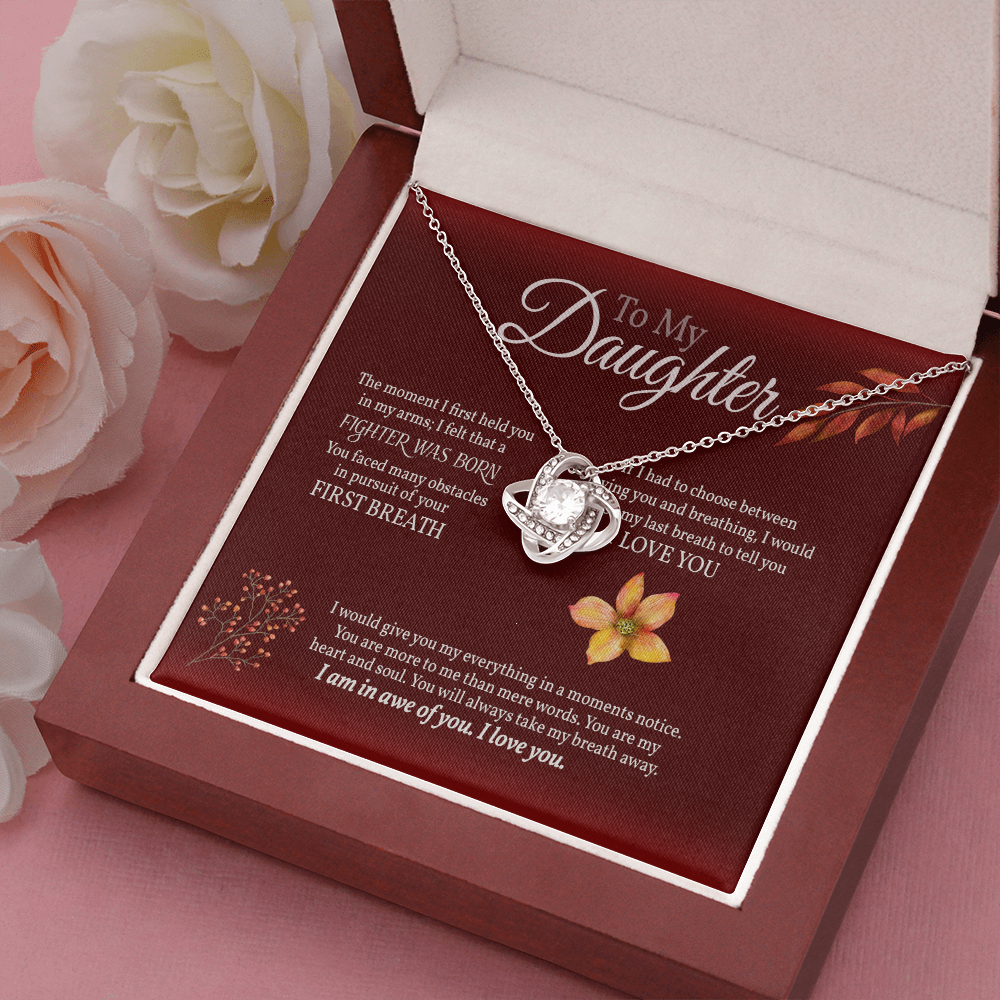 Daughter Necklace - Love Knot Pendant Necklace to My Daughter