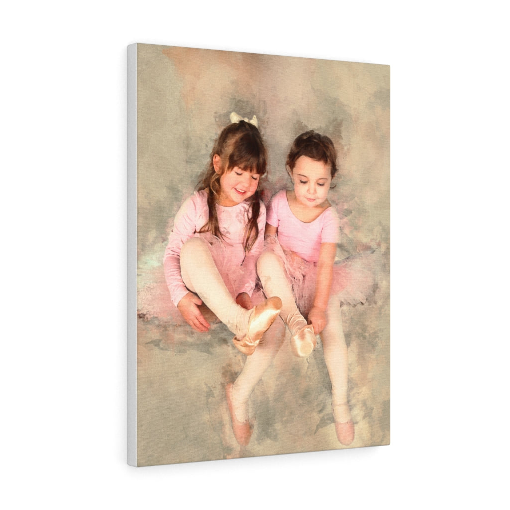 PERSONALIZED DIGITAL WATERCOLOR PORTRAIT ON CANVAS - Ballerina