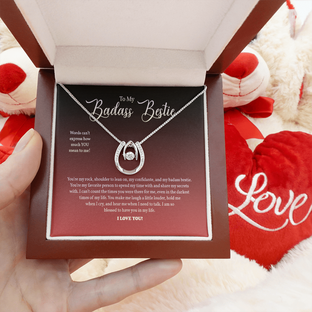 To My Badass Bestie Necklace, Lucky in Love Necklace, Gift For Best Friend