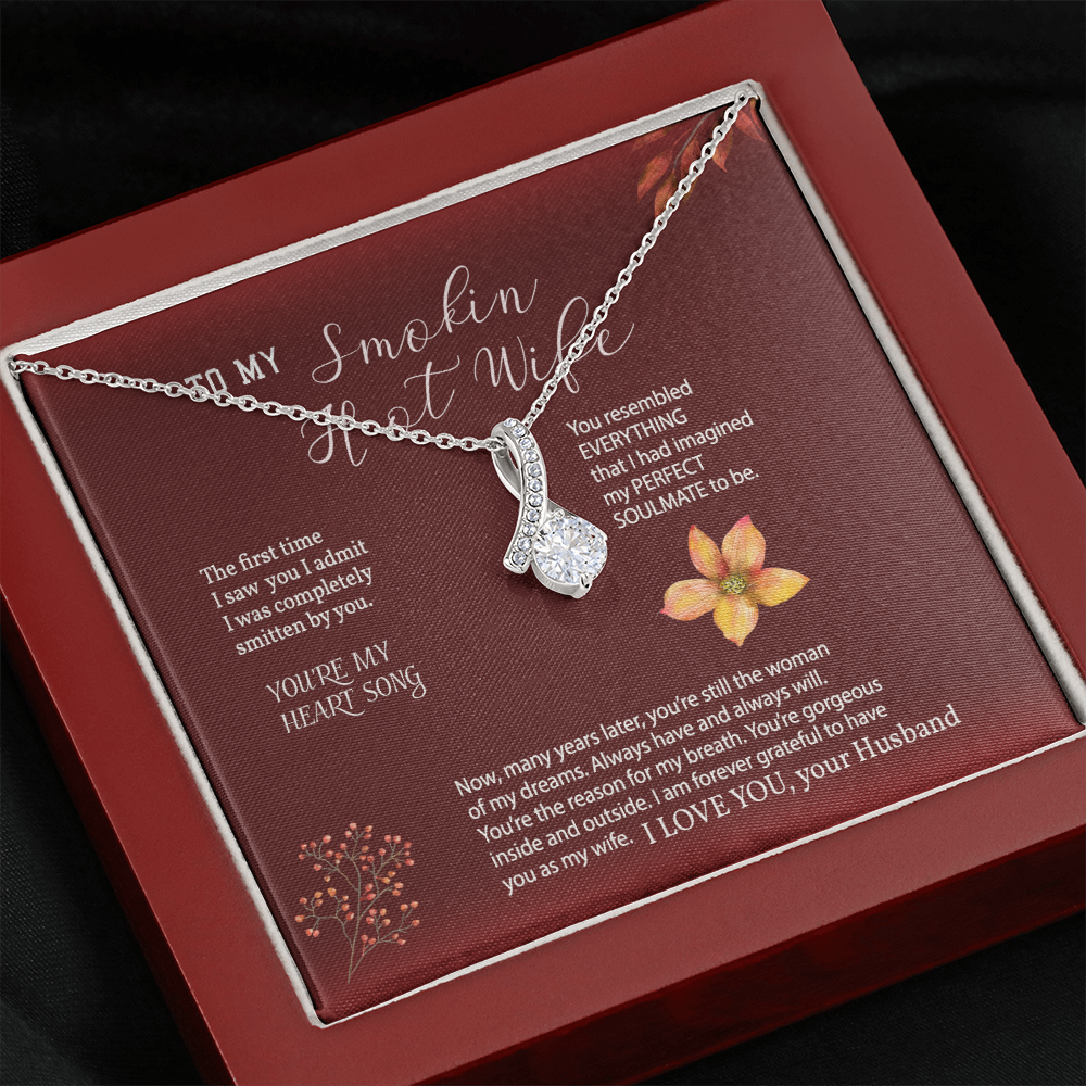 To My Smokin Hot Wife Necklace, Gift from Husband, Alluring Beauty Necklace